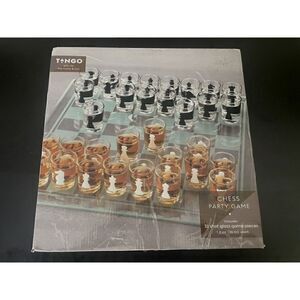 Tango Chess Party Game Complete Board and 32 Shot Glasses Chess Party Game